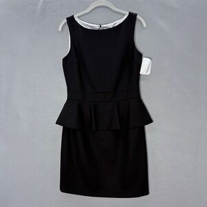 Alice + Olivia Sleeveless Peplum Dress Small  Black Wool Lined Wedding Party NWT